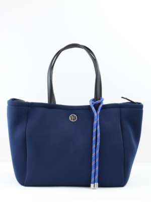 Marc O'Polo Shopper CARA im Neopren Style, Schultertasche mit 2 Lederhenkel_Dunkelblau_0_front