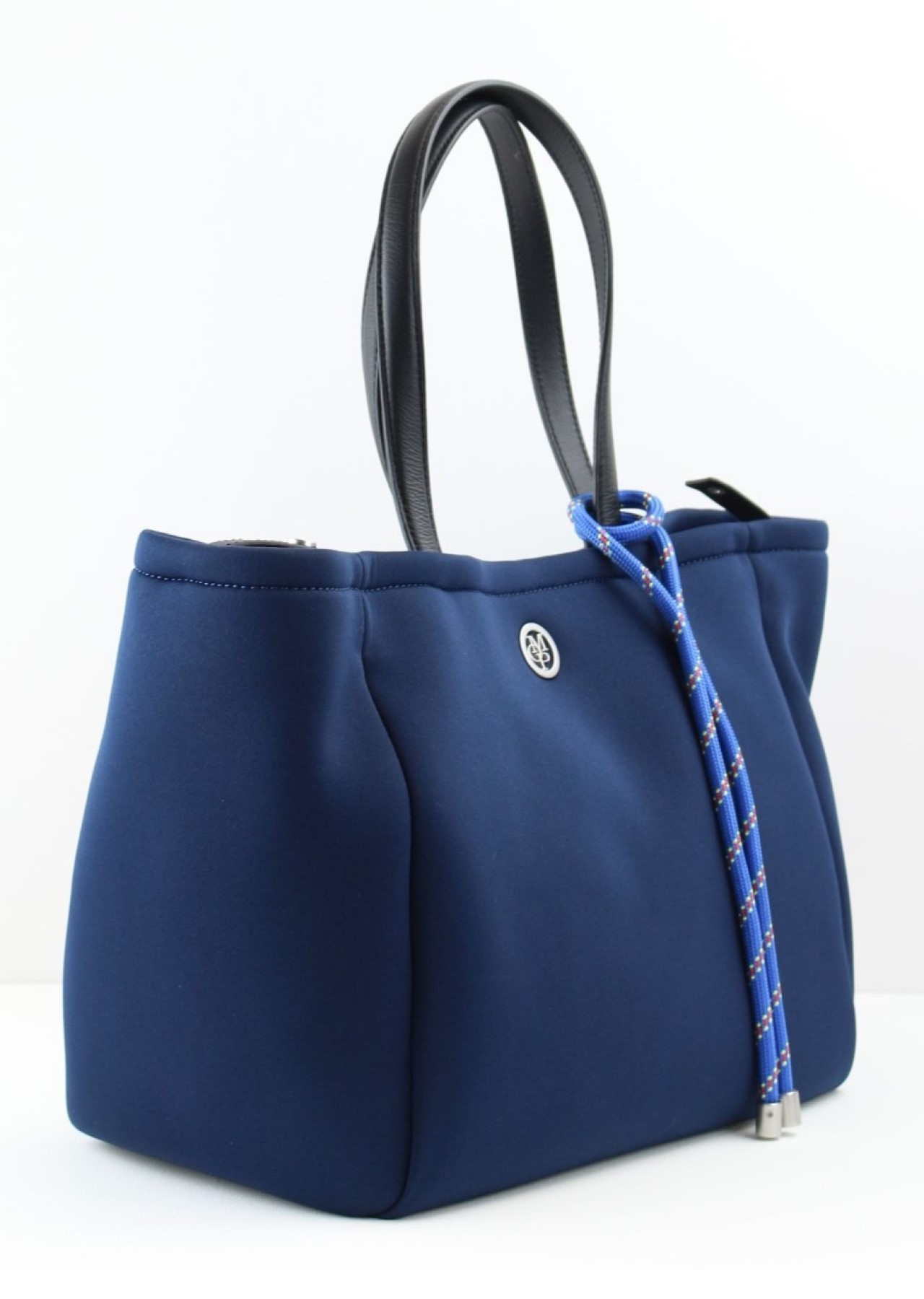 Marc O'Polo Shopper CARA im Neopren Style, Schultertasche mit 2 Lederhenkel_Dunkelblau_2_front-seite